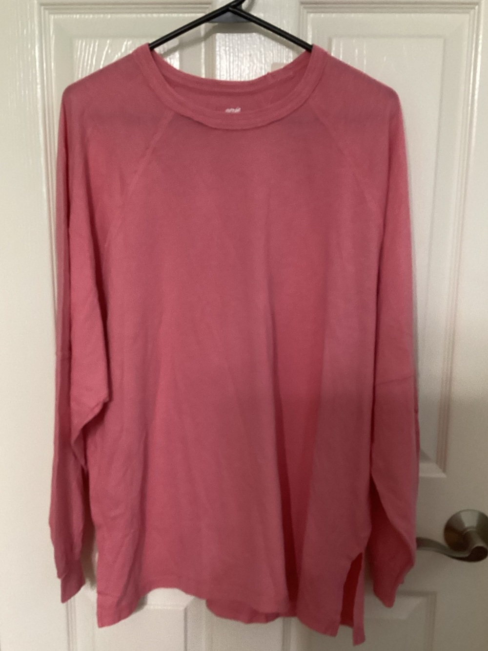 Aerie Pink Cozy Long Sleeve Oversized Boyfriend Tee Women’s Medium